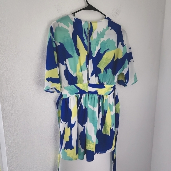 LATISTE Blue Green Tie Waist Short Romper Small - Picture 14 of 17